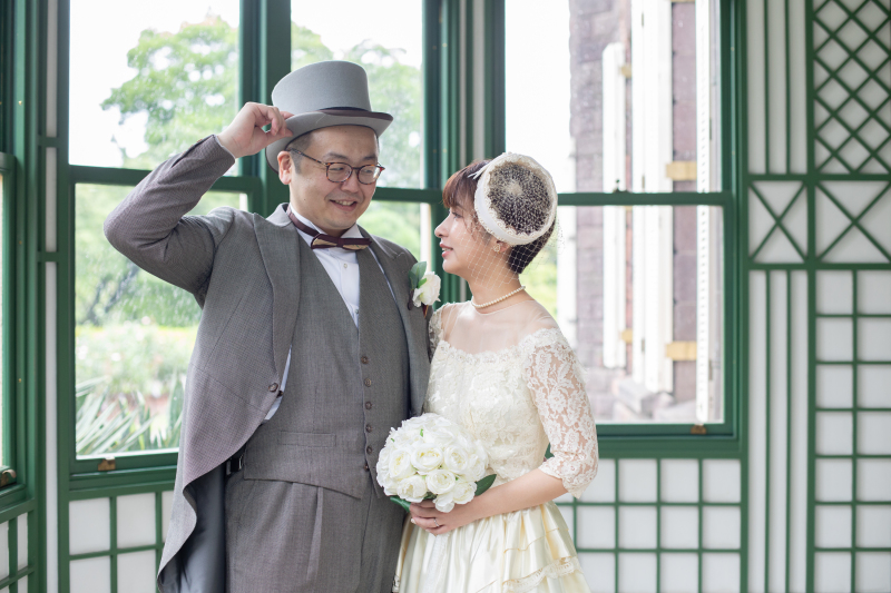 ハットをかぶっておちゃめなご新郎様^^