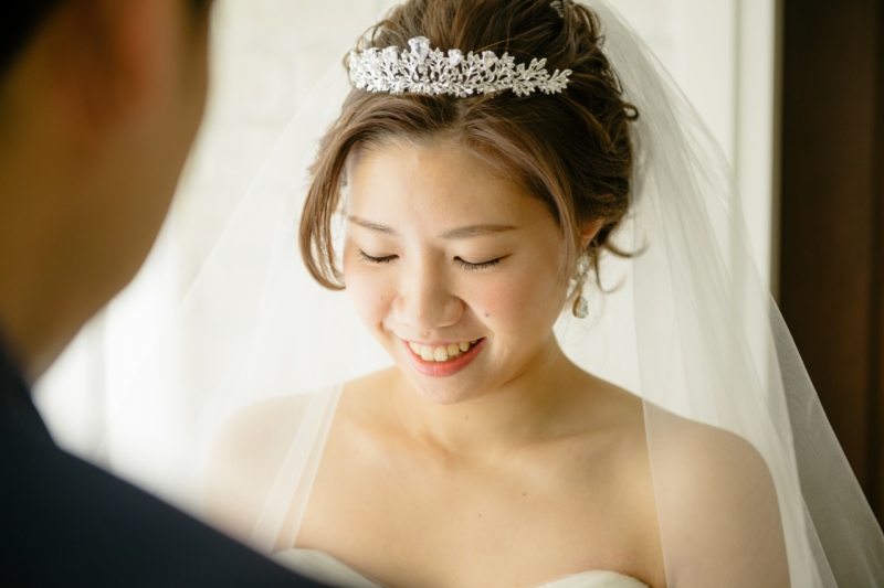 うれしそうな花嫁様のお顔！