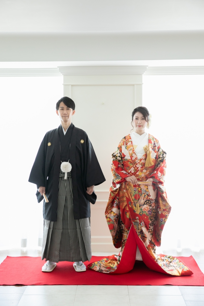 赤の色打掛にチェンジ