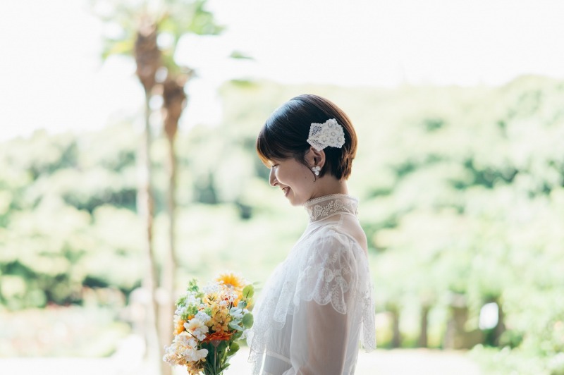 お庭の緑を借景に