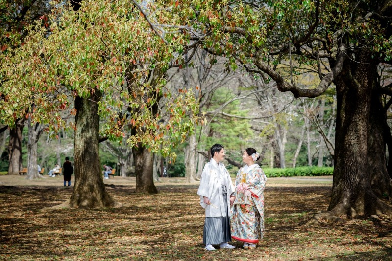 森の中での撮影しているみたい