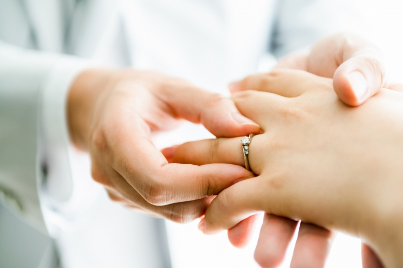 指輪交換シーンの撮影