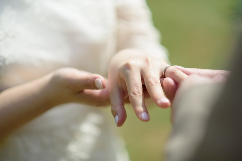 指輪交換のシーンもしっかり撮影