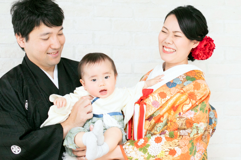 まずは色打掛の撮影からスタート！