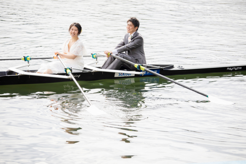 水面に映るおふたり