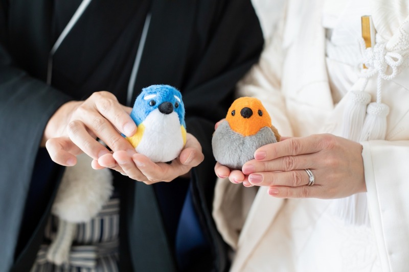 かわいいことりのぬいぐるみ