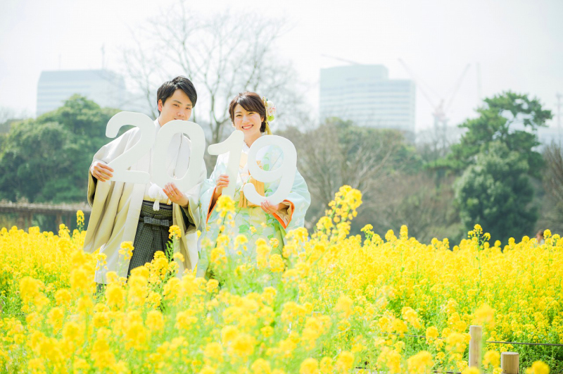 菜の花満開！！これぞ春のフォトウエディング！！