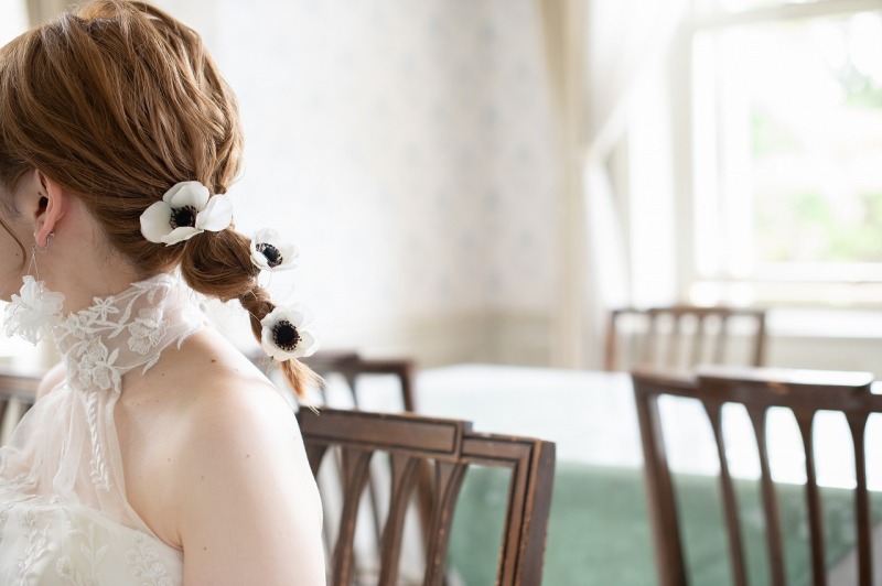 洋装の髪型も素敵