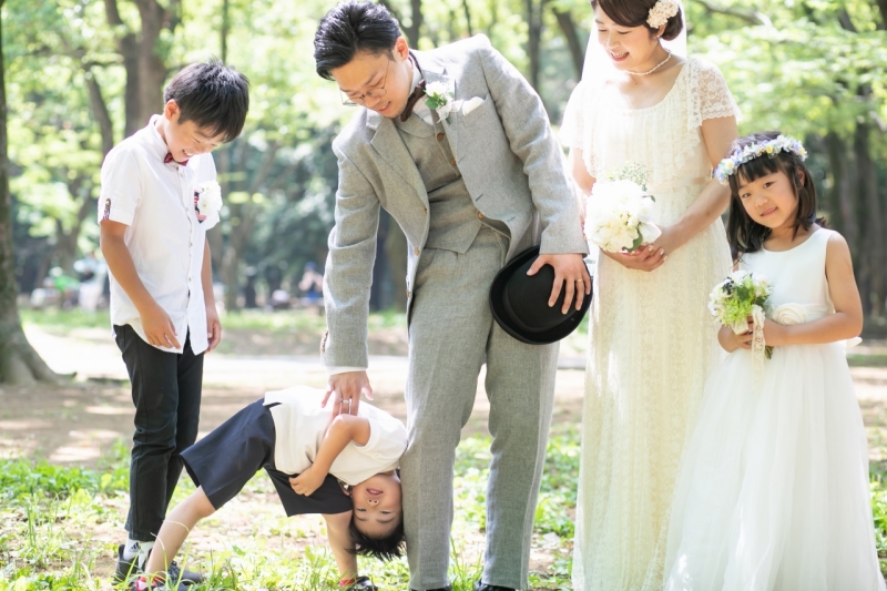 3人のお子様と一緒のフォトウエディング！