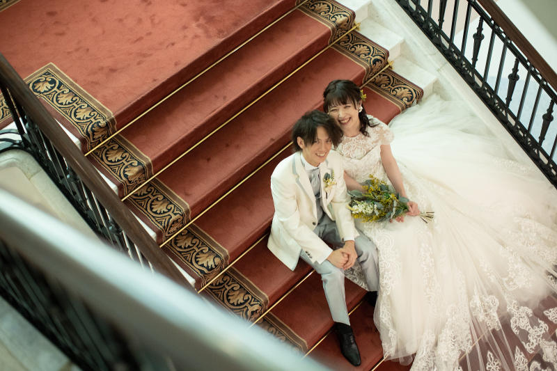 階段をいかして俯瞰撮影