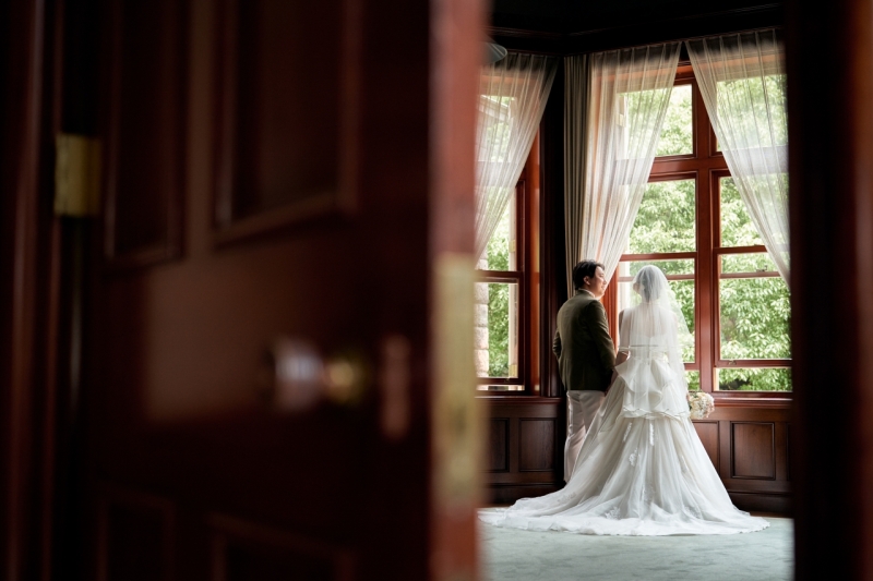 まずは旧古河邸にて撮影開始