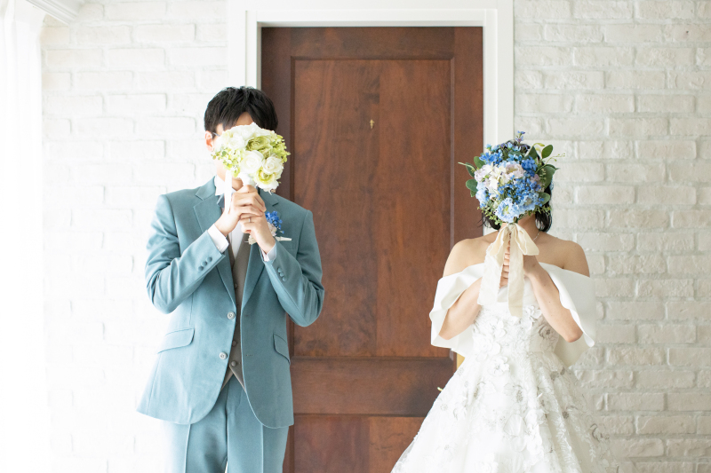 定番のお顔隠しショット