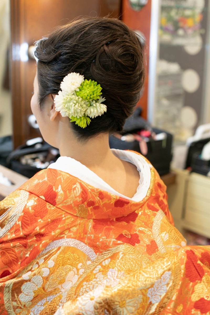 和装に着替えてスタジオ撮影