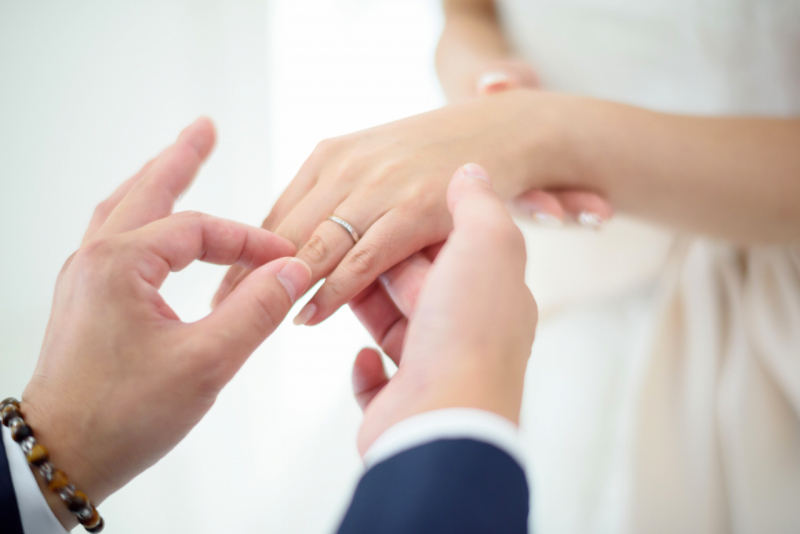 指輪交換のシーンもしっかり撮影