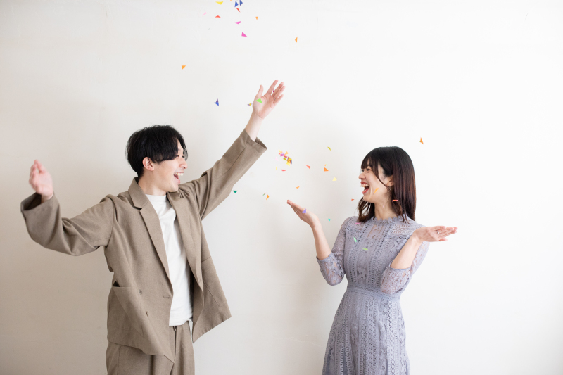 紙吹雪でお祝い!