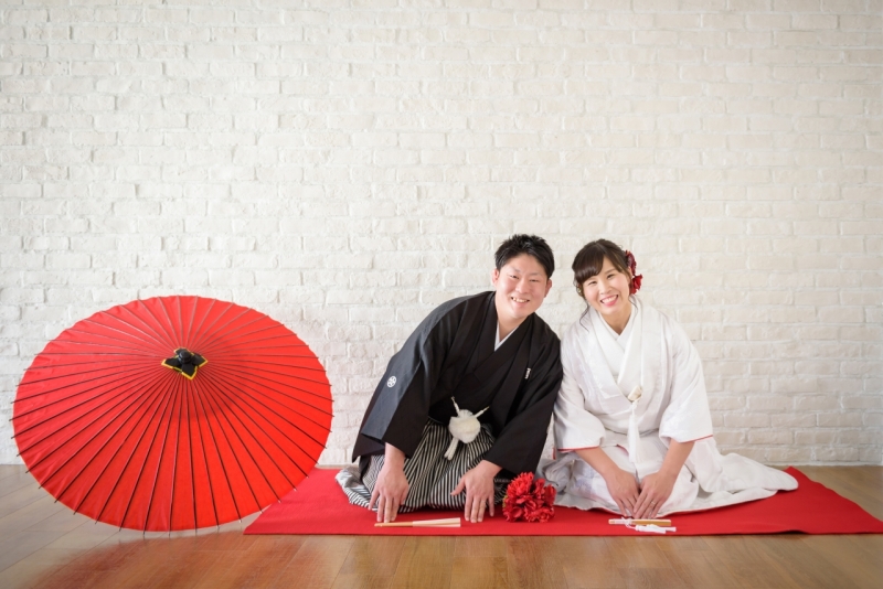 和傘と一緒にパチリ