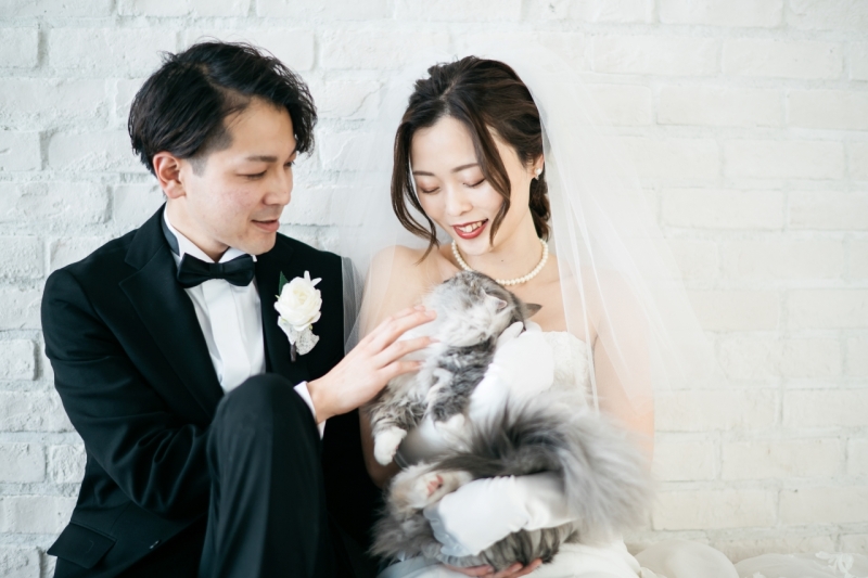 猫ちゃんとのスリーショット