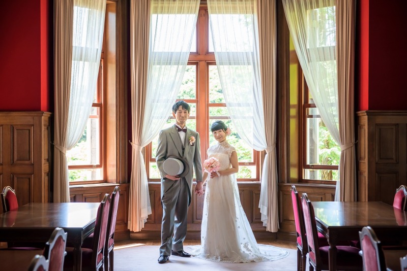 ピンクのブーケにチェンジして