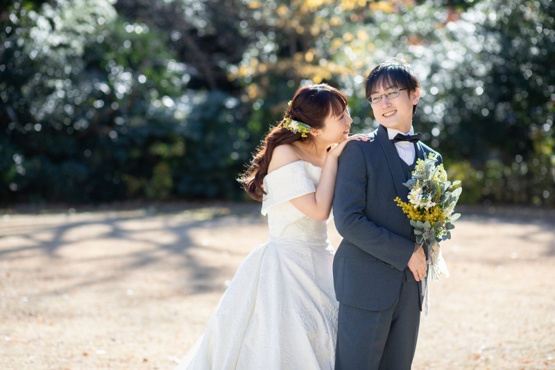 お庭に出て撮影も