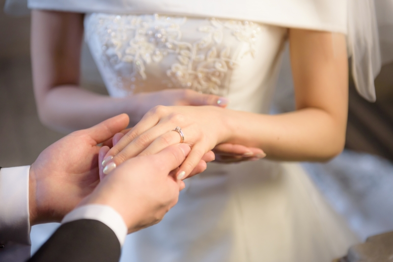 国立博物館で指輪交換