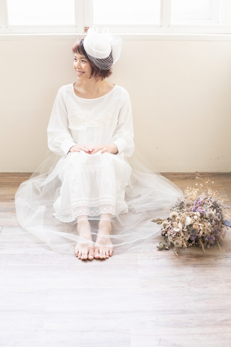 ヘアメイクと白いワンピースが決め手