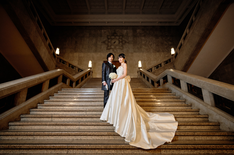 重厚感のある階段で