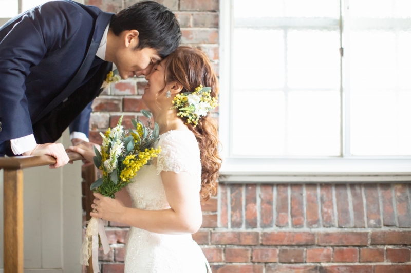 おでことおでこをくっつけて