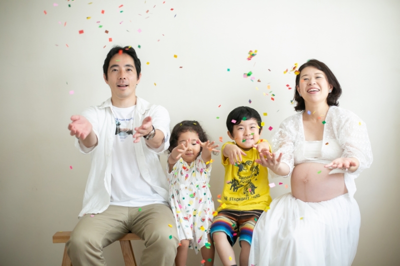 紙吹雪楽しい～！