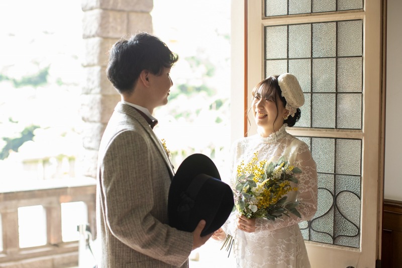 ブーケもチェンジしてテラスへ