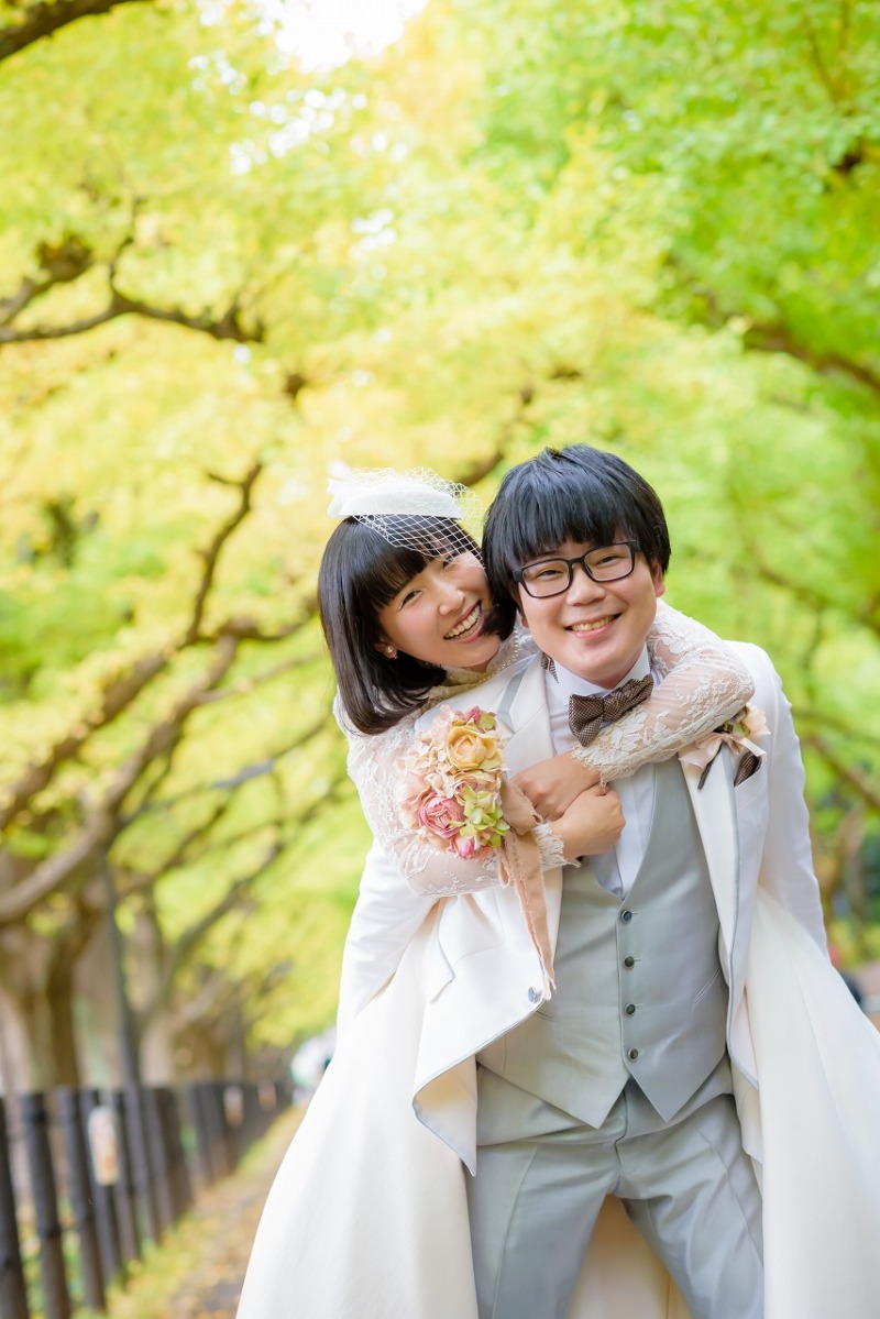 晴れていたのでイチョウ並木に