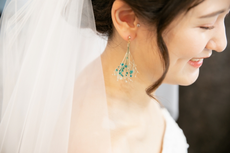 お気に入りのカスミソウのイヤリング