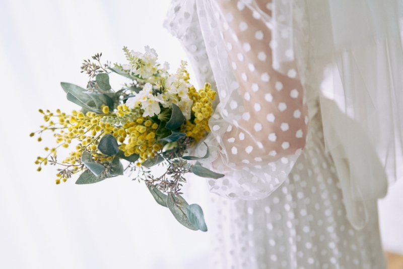 ミモザのウエディングブーケ