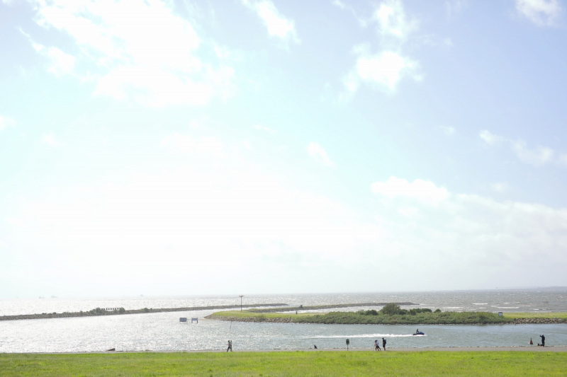 当日は台風一過で晴れ渡る空！