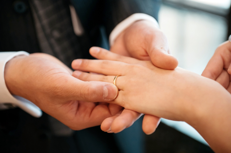 指輪交換シーン