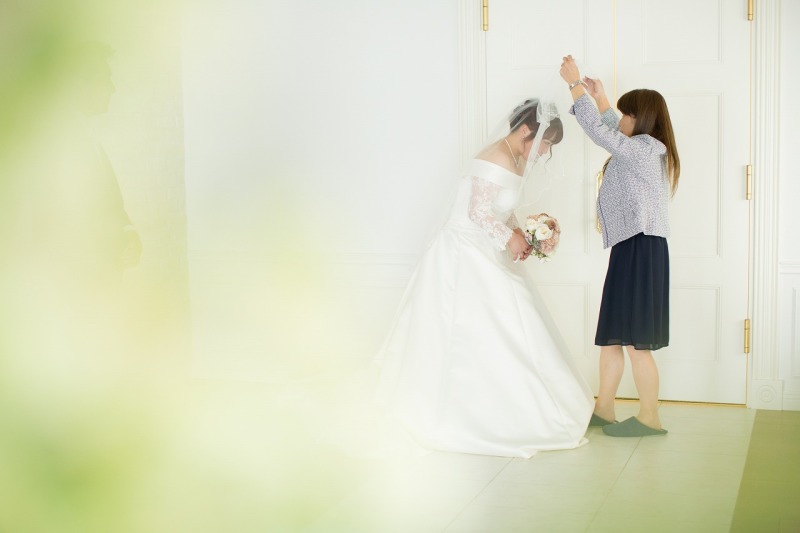 お母様のベールダウンもしっかり撮影！