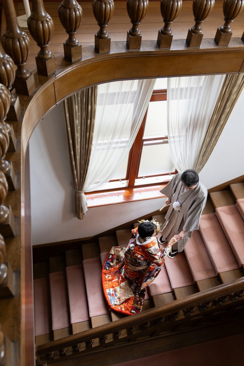 大階段でぱちり