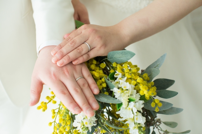 ミモザのブーケで