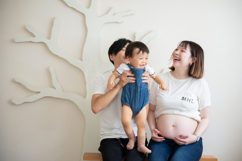 お兄ちゃんと一緒にマタニティ撮影