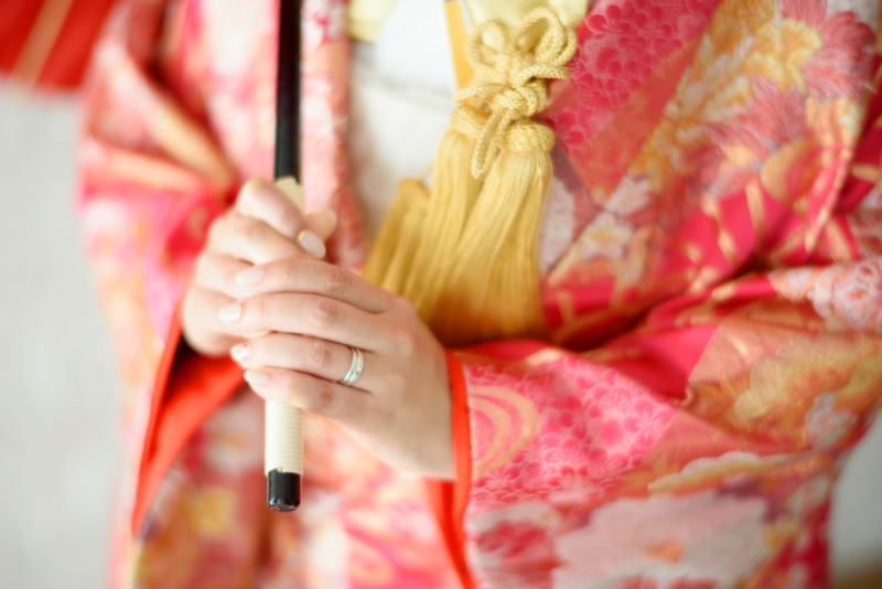 白無垢から色打掛にチェンジ！