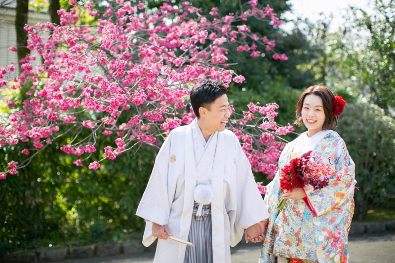 色打掛にチェンジして目白庭園へ