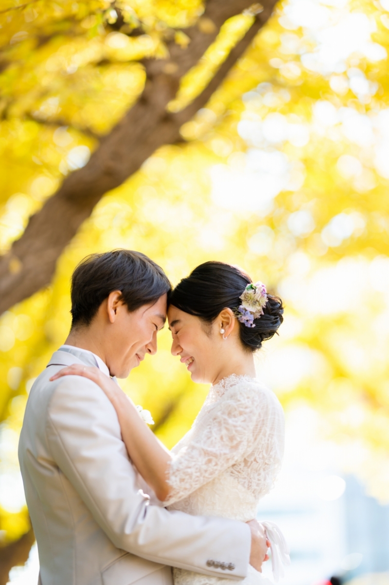 おでこをこつんと