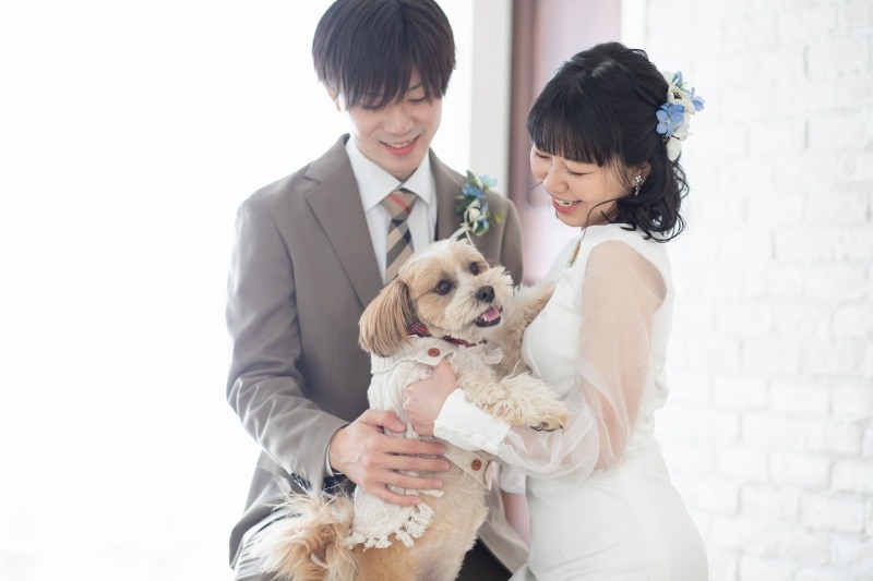 【スタジオ】スタンダードドレス・ワンちゃんと