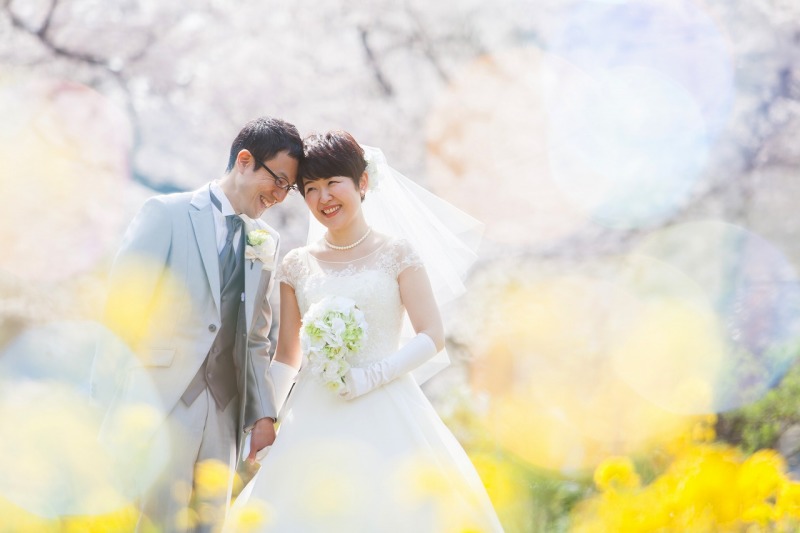 桜と菜の花とシャボン玉で夢のような世界に！