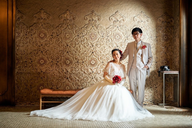 真っ赤なブーケに持ち替えて