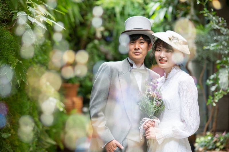 お庭でシャボン玉