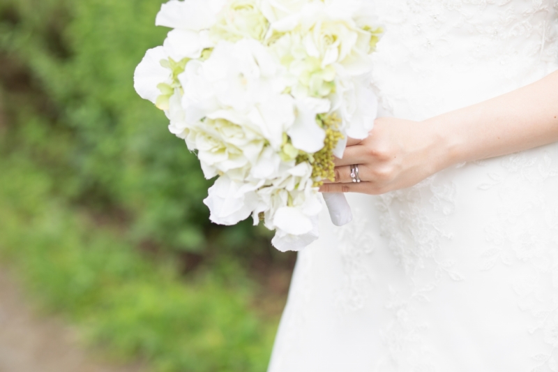 白のブーケにチェンジして