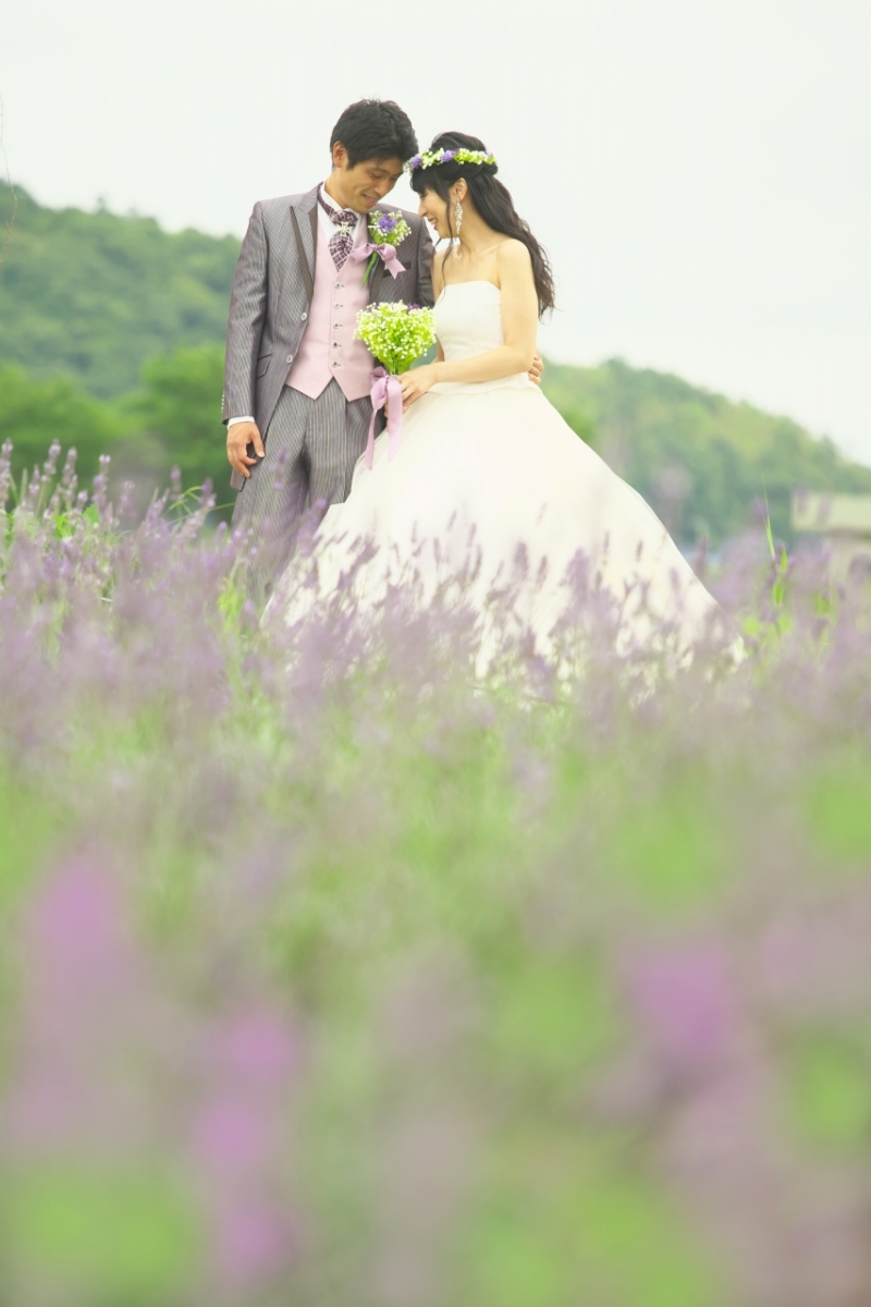 一面のラベンダー畑で!