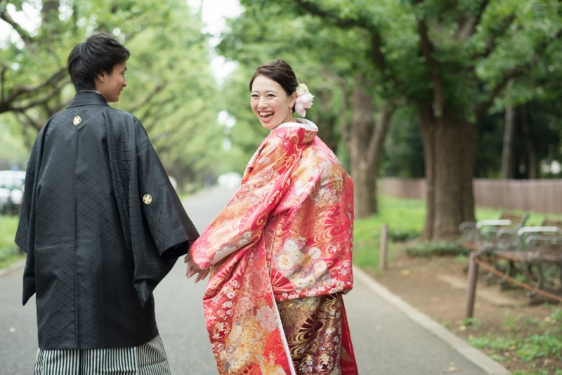 和装でもお外でしっかり撮影
