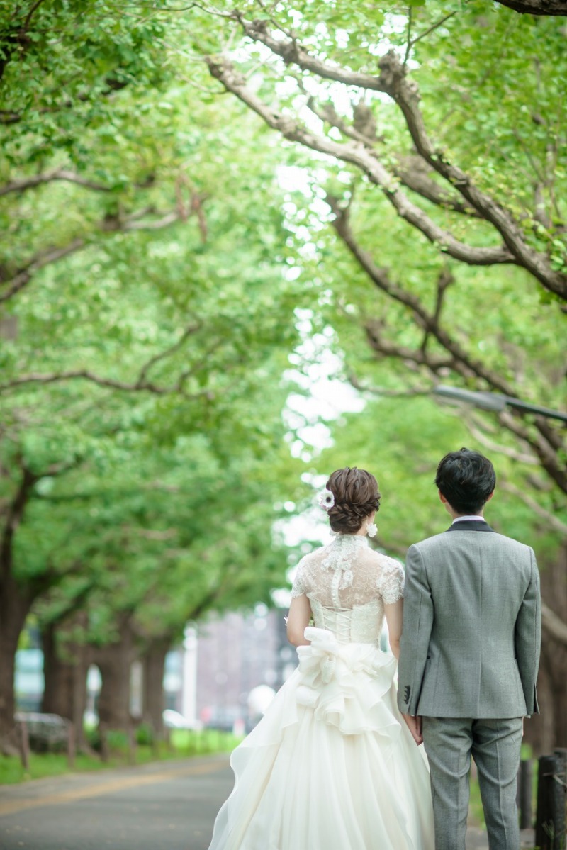 お天気が良かったのでドレスもロケフォト