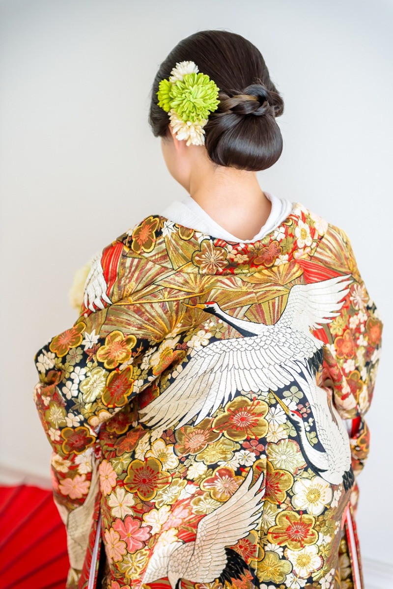 大きな鶴の模様